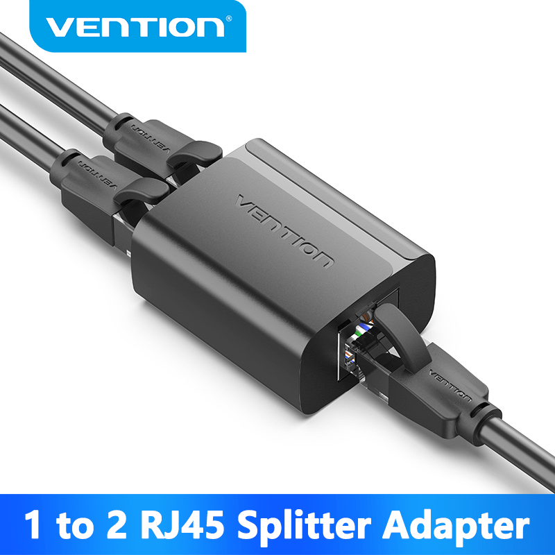 RJ45 Splitter Connector Adapter 1 to 2 Ways Ethernet Splitter Coupler Contact Modular Plug Connect Laptop Ethernet Cable