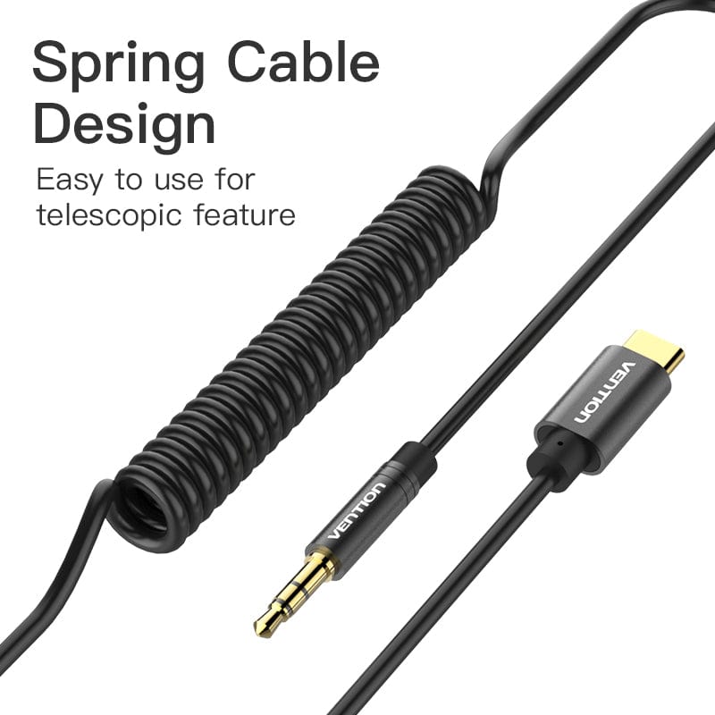 Type-C to 3.5mm Male Spring Audio Cable phone