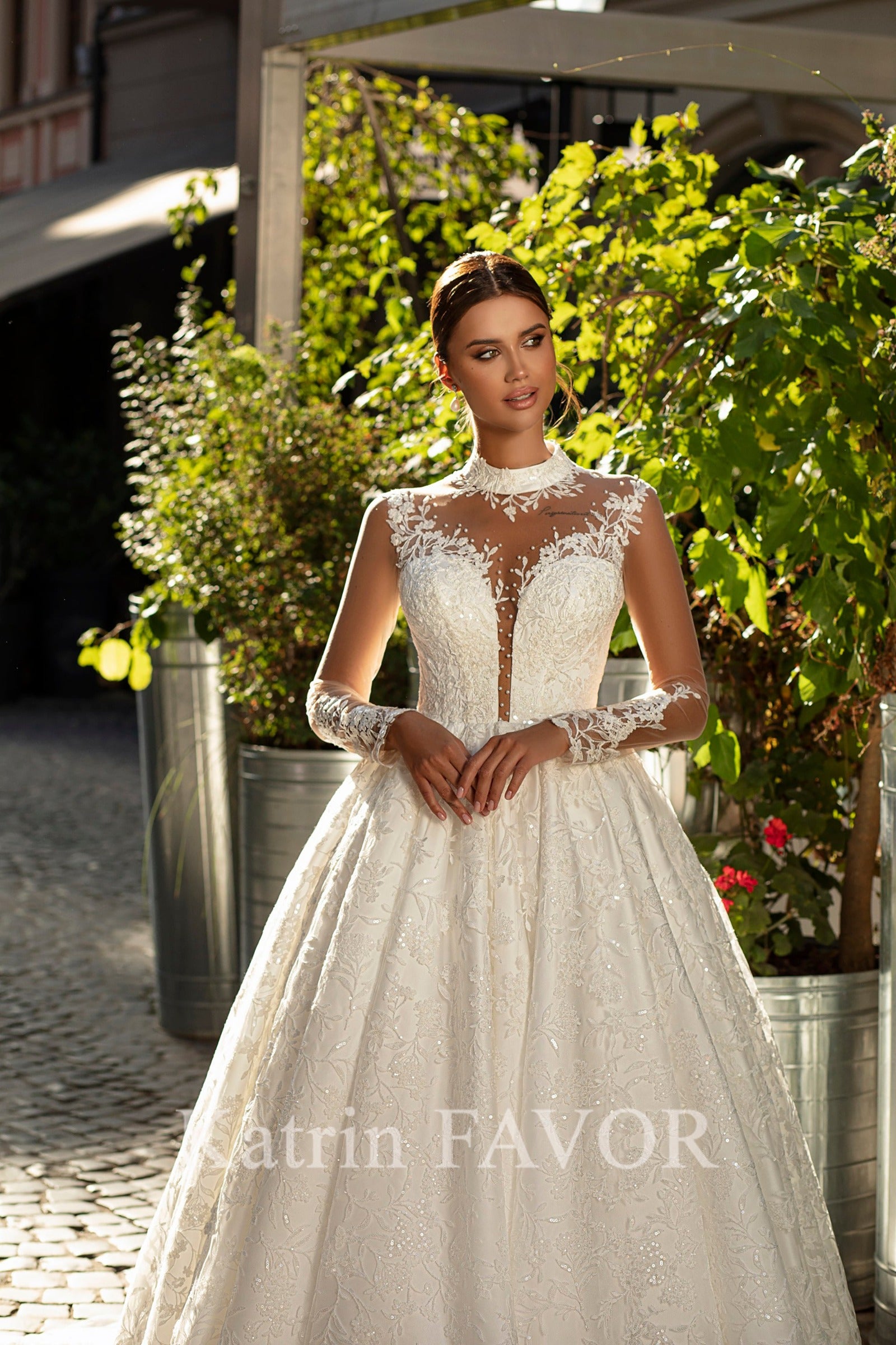 Lace ballgown princess wedding dress