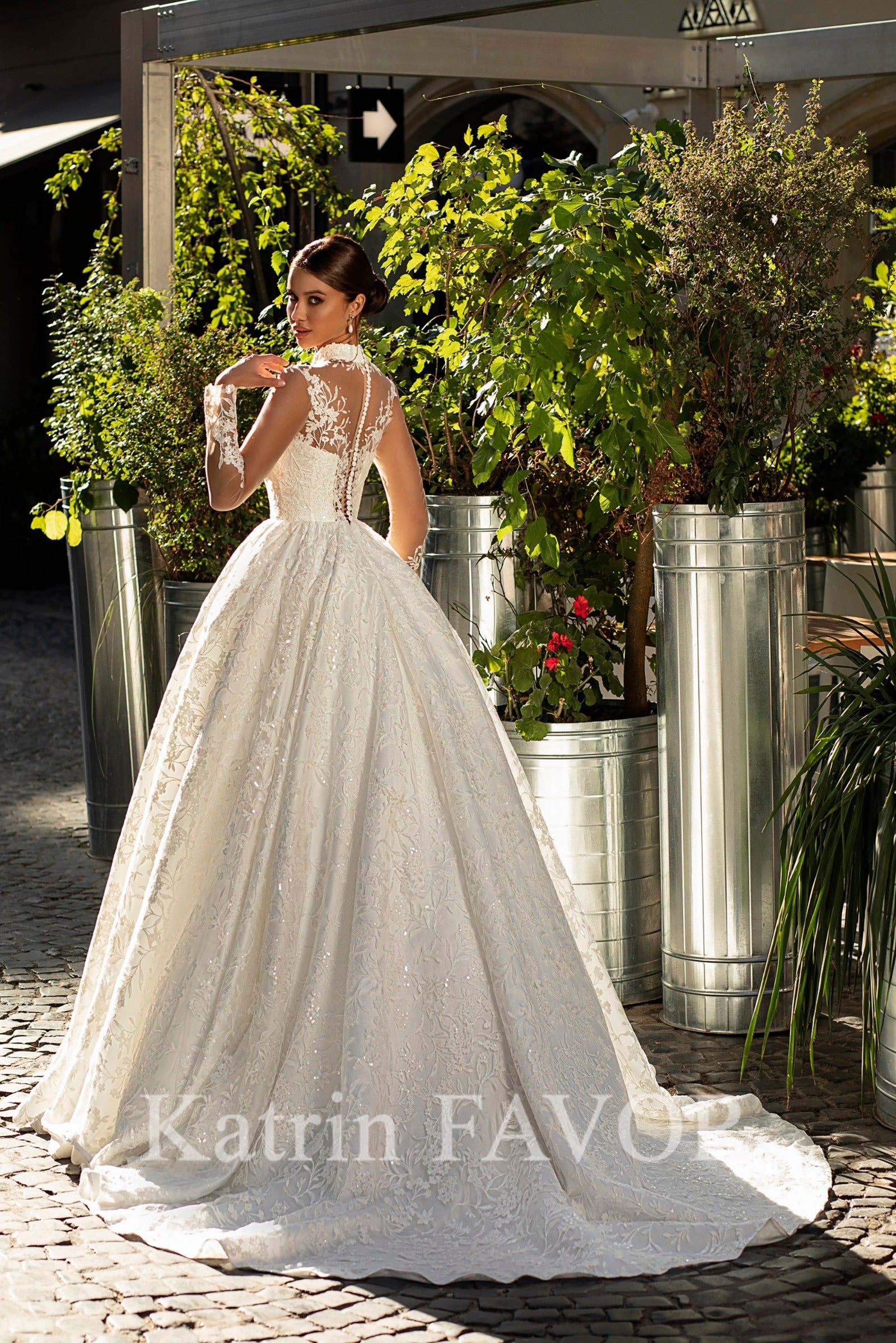 Lace ballgown princess wedding dress