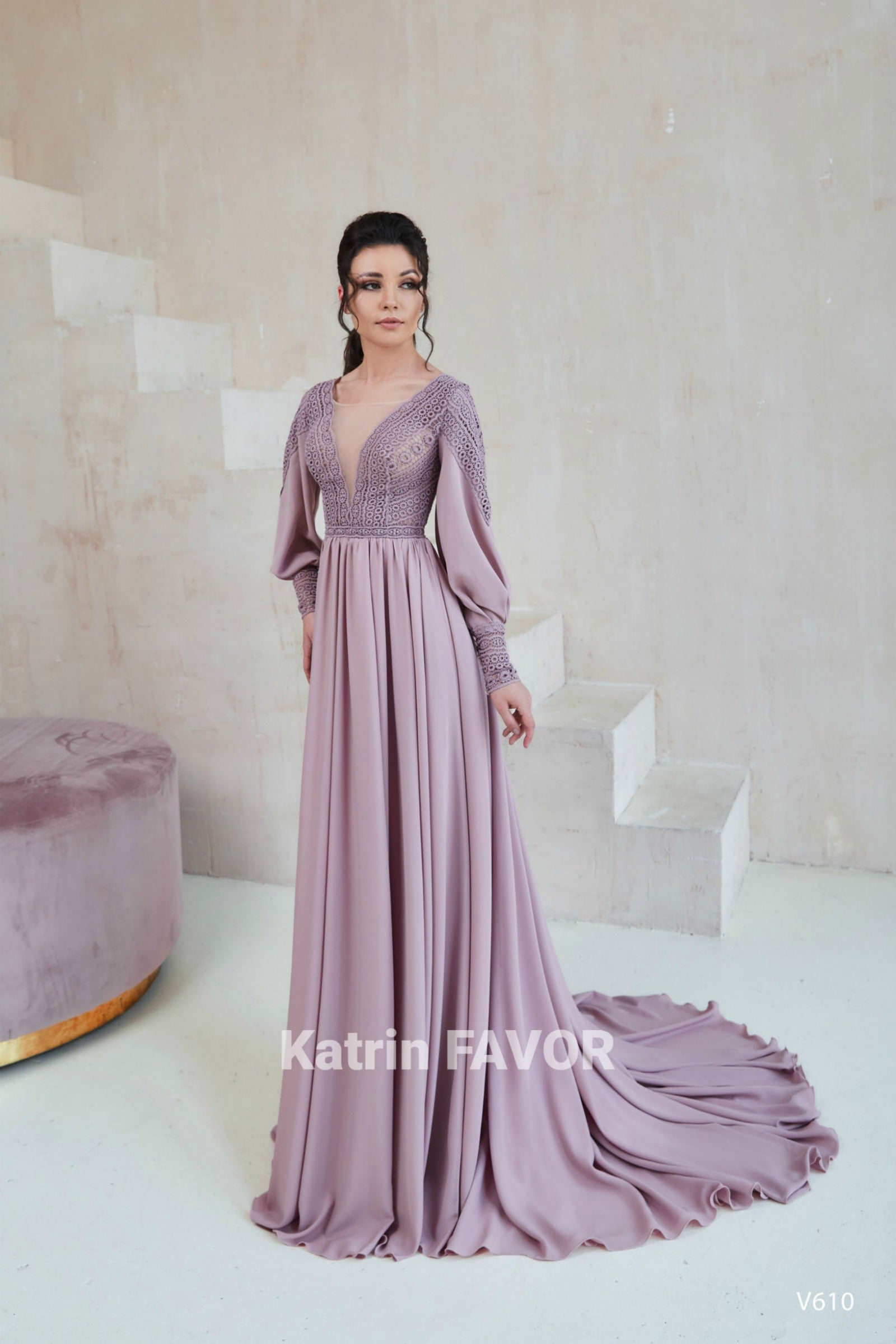 Bishop sleeve mother of the bride dress