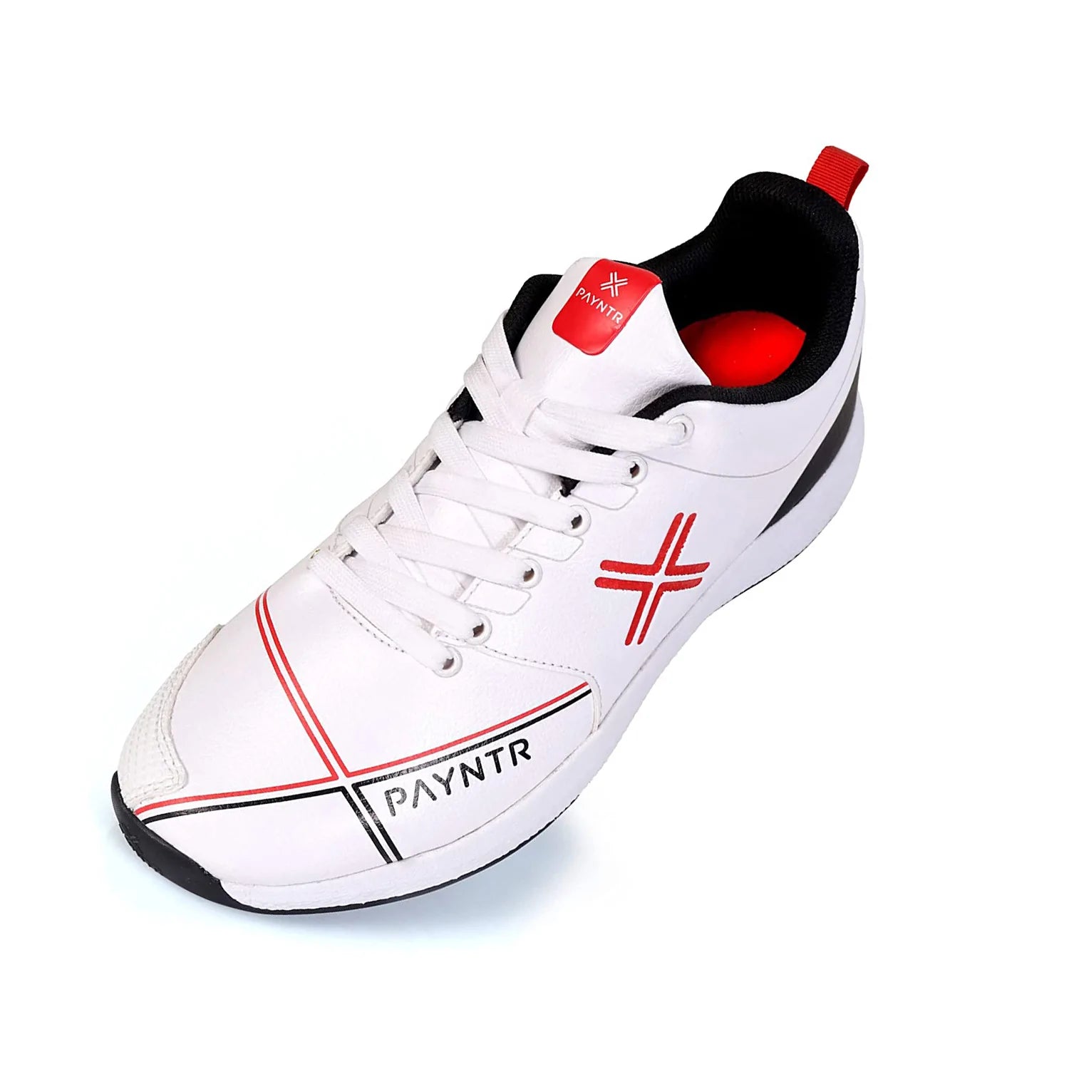 Payntr X Batting Rubber Studs (Black& White) Cricket Shoes