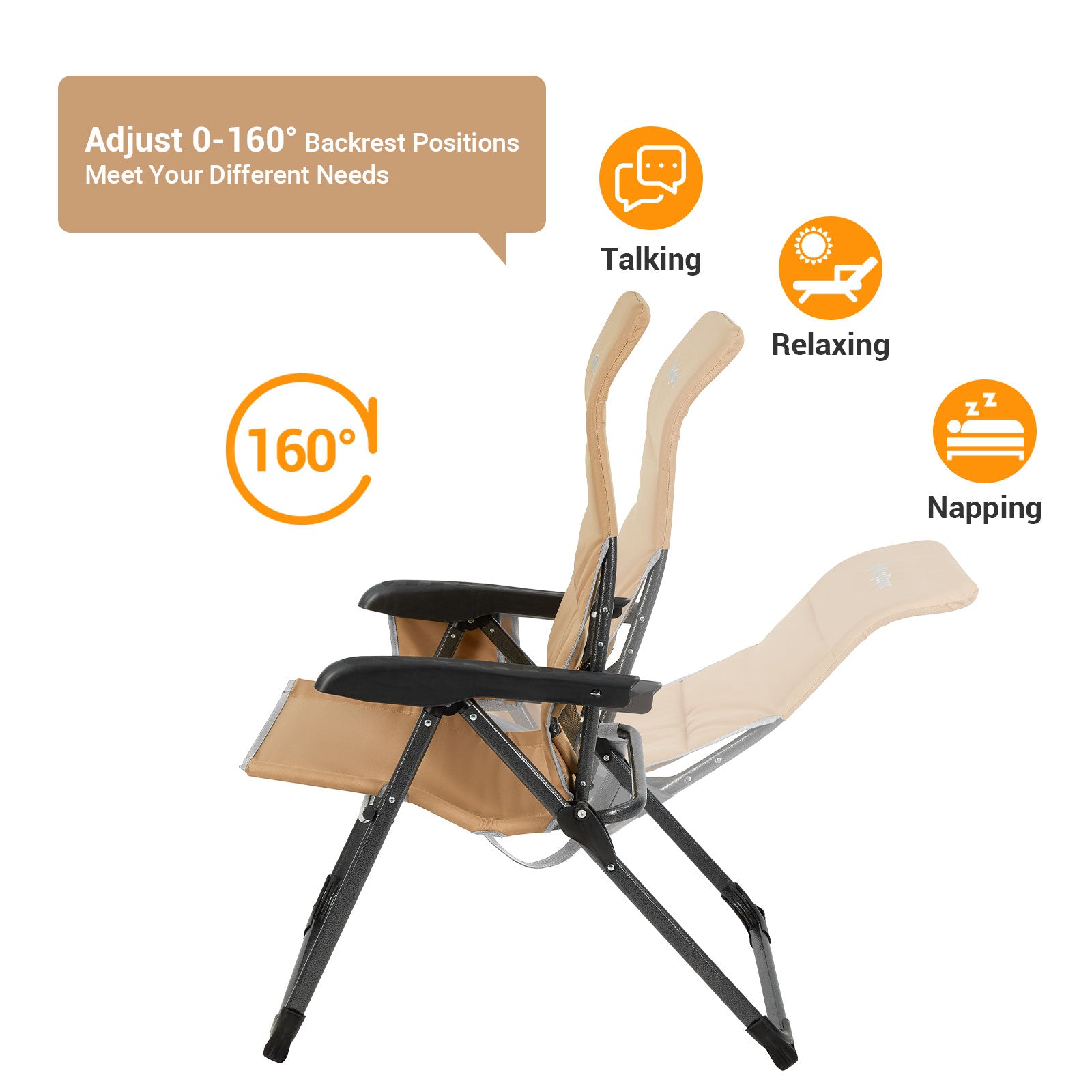 KingCamp Ergonomics Adjustable High Back Camping Chairs