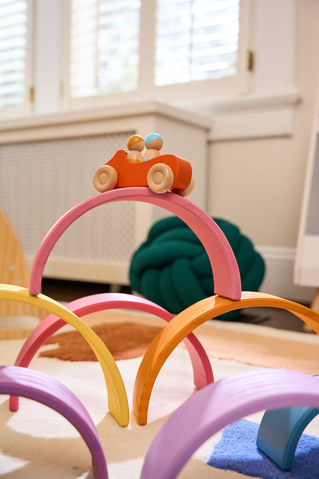 Wooden Rainbow Stacker Blocks