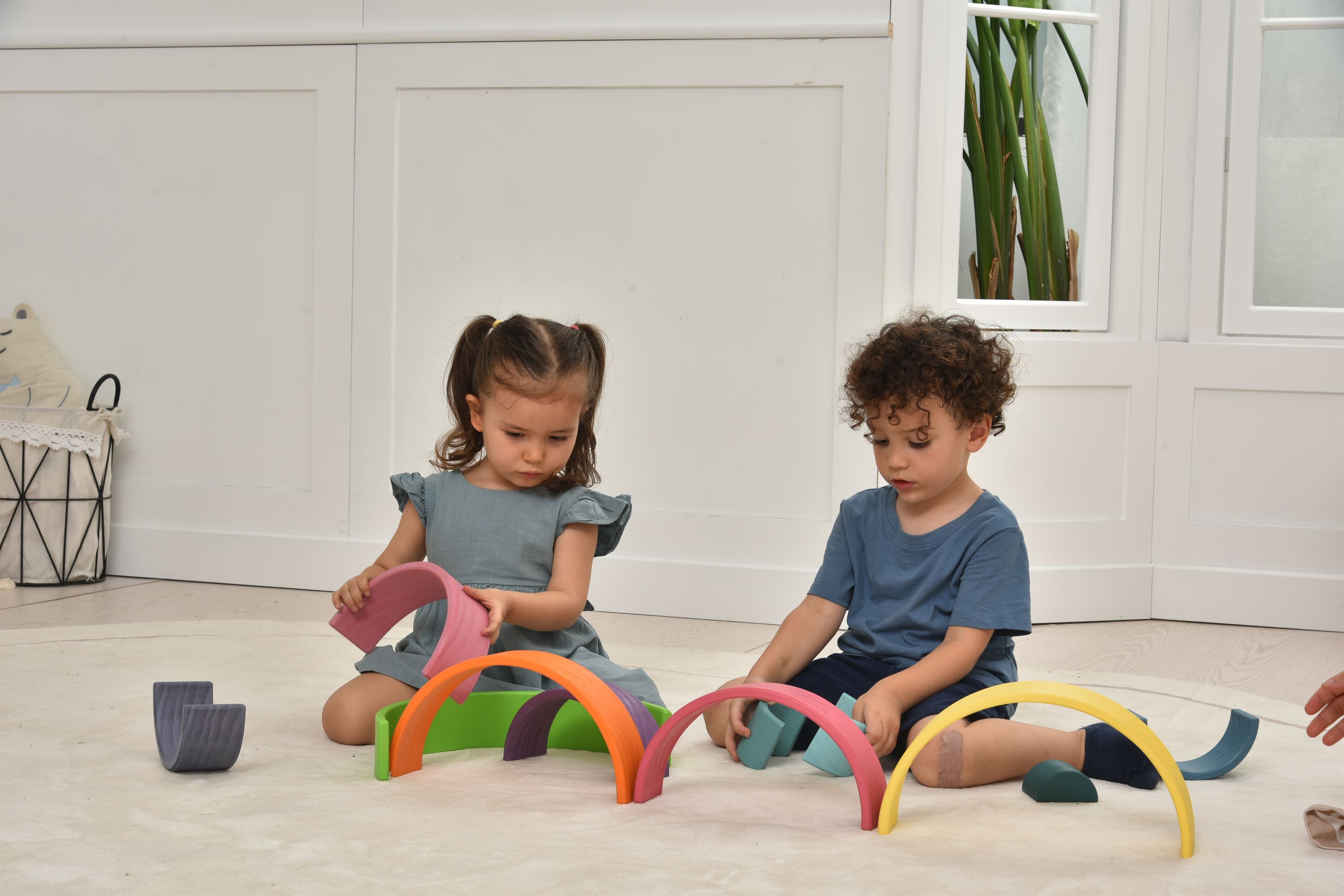 Wooden Rainbow Stacker Blocks