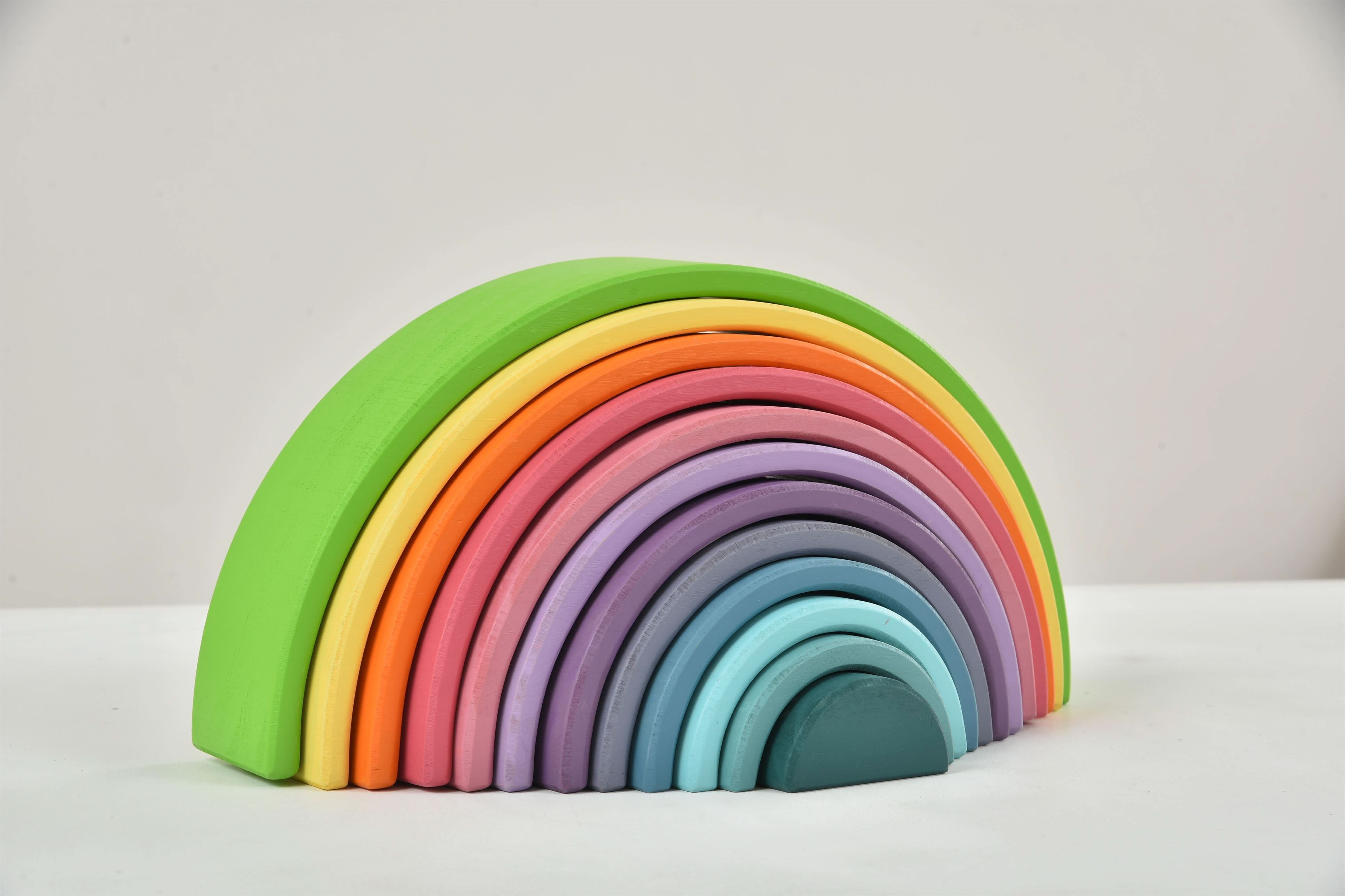 Wooden Rainbow Stacker Blocks