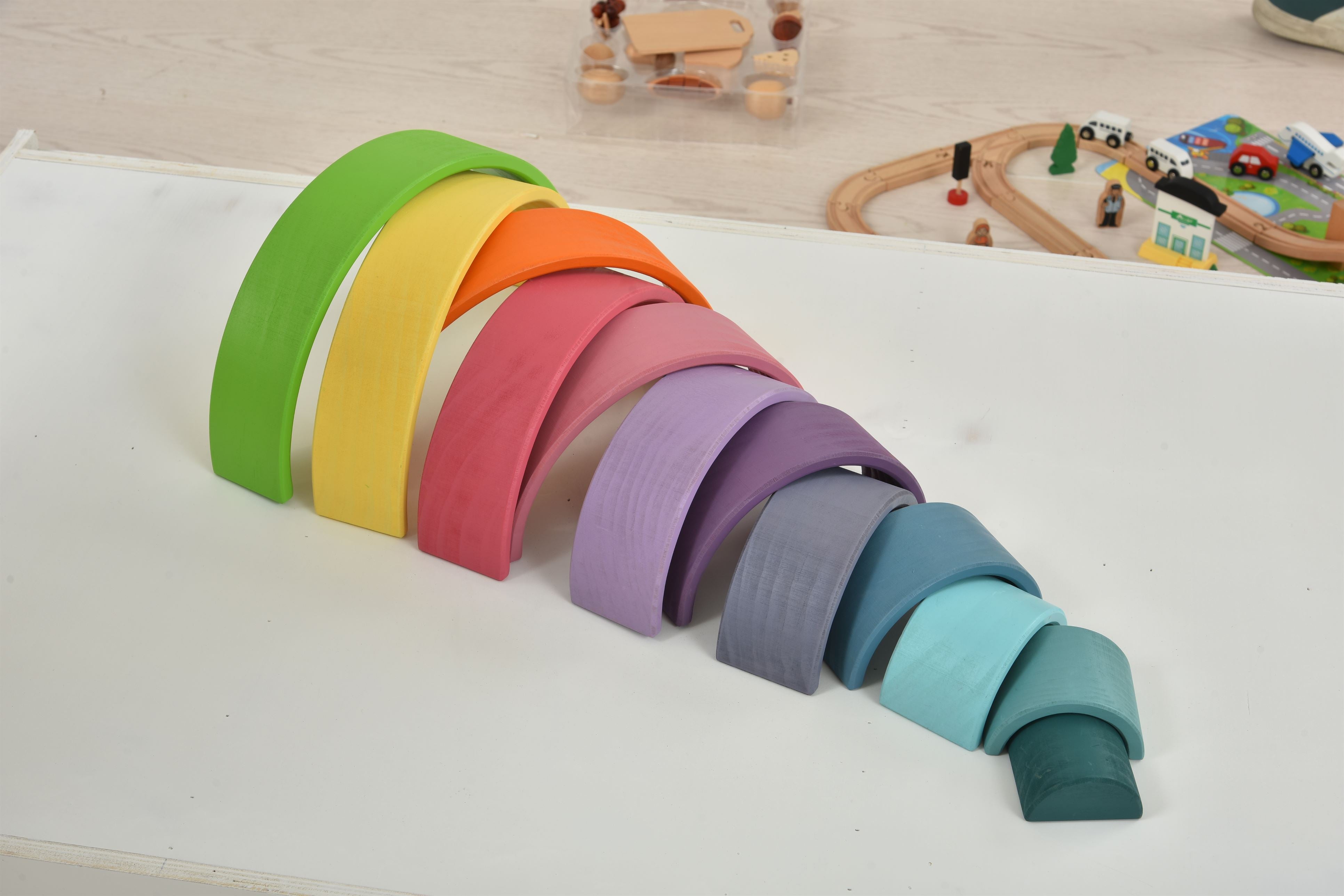 Wooden Rainbow Stacker Blocks