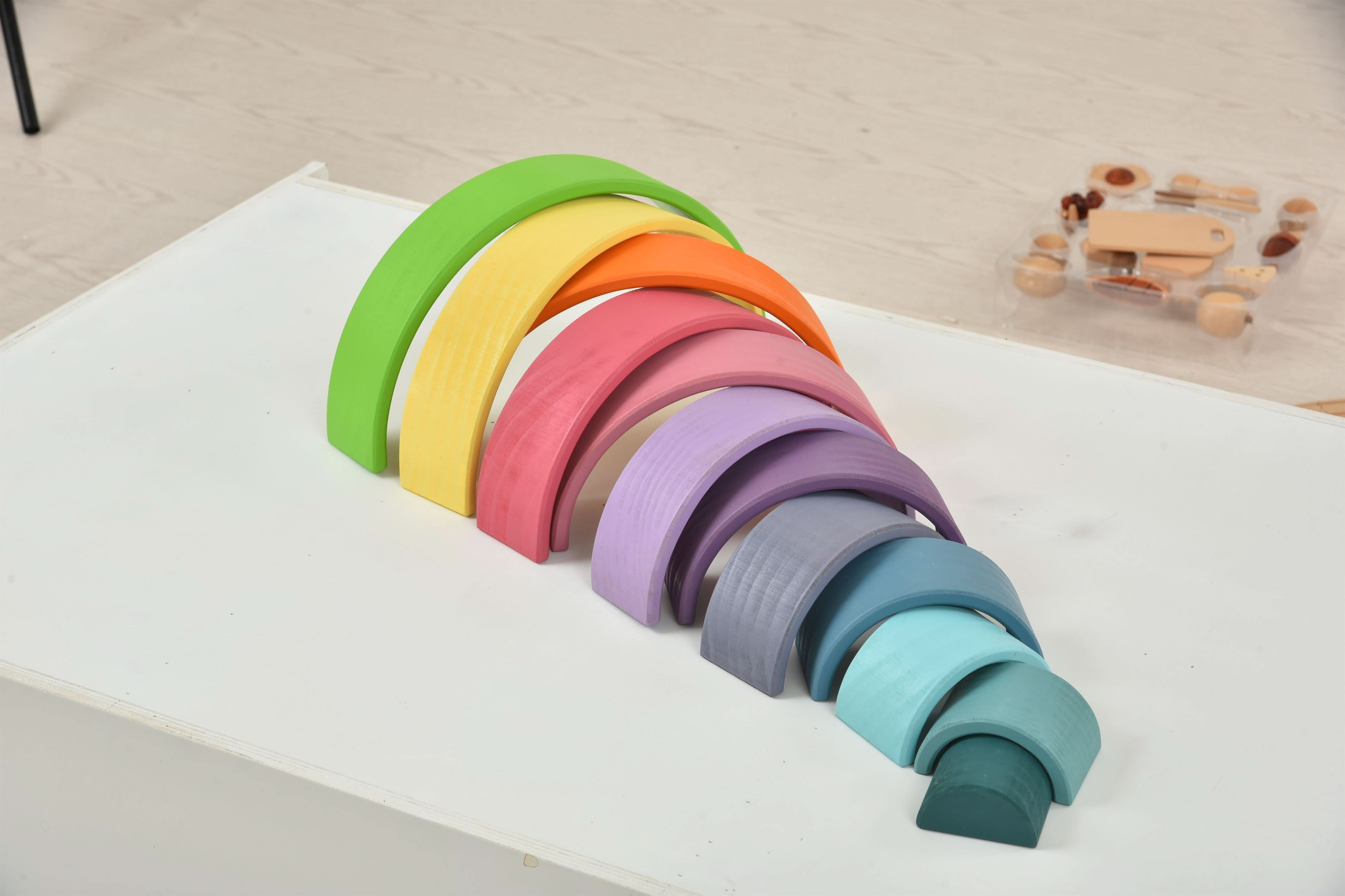 Wooden Rainbow Stacker Blocks