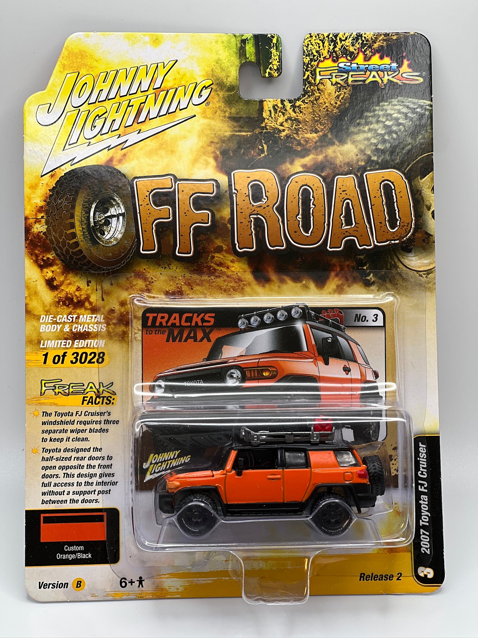 Johnny Lightning Street Freaks - Off Road - 2007 Toyota FJ Cruiser (Orange/Black) 2023 Release 2B