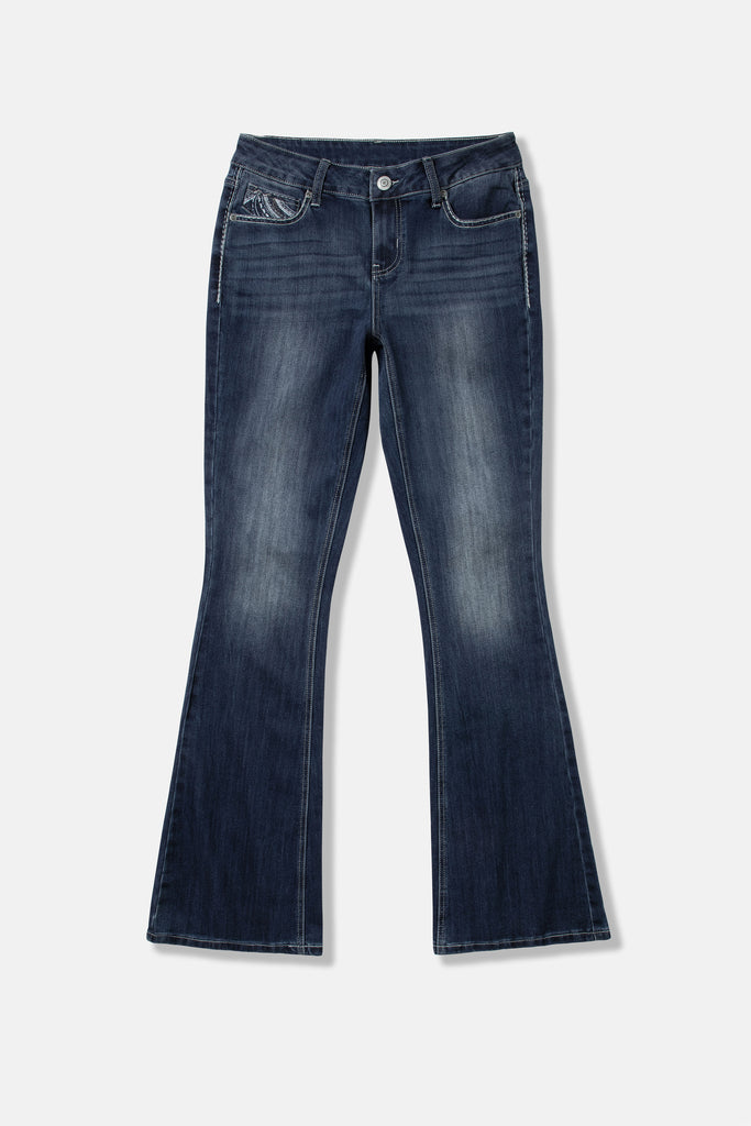 Women's Organic Cotton Mid Rise Slim Flare Jeans in Bleeker Vintage Custom