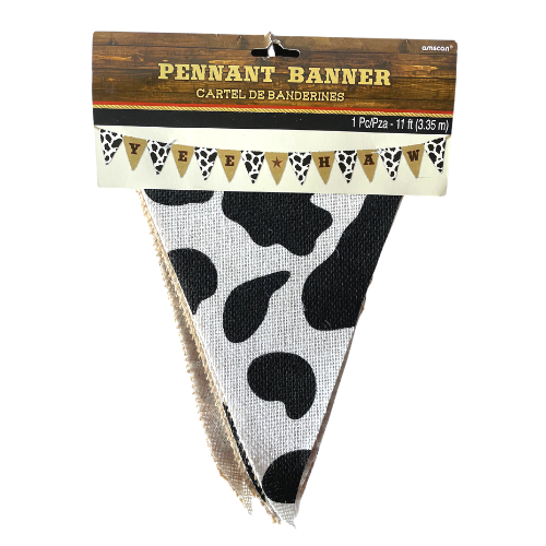 Western Yeehaw Burlap Pennant banner