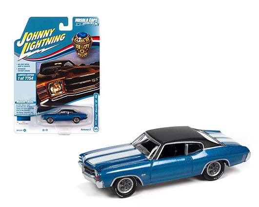 1971 Chevelle SS454 Muscle Car Blue 1/64 Diecast