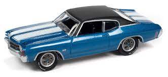 1971 Chevelle SS454 Muscle Car Blue 1/64 Diecast