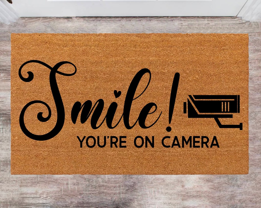 Simile you are on Camera, Pet Lover Gift, Christmas Rug, Family Name Rug, New Year Gift  Anniversary Gift
