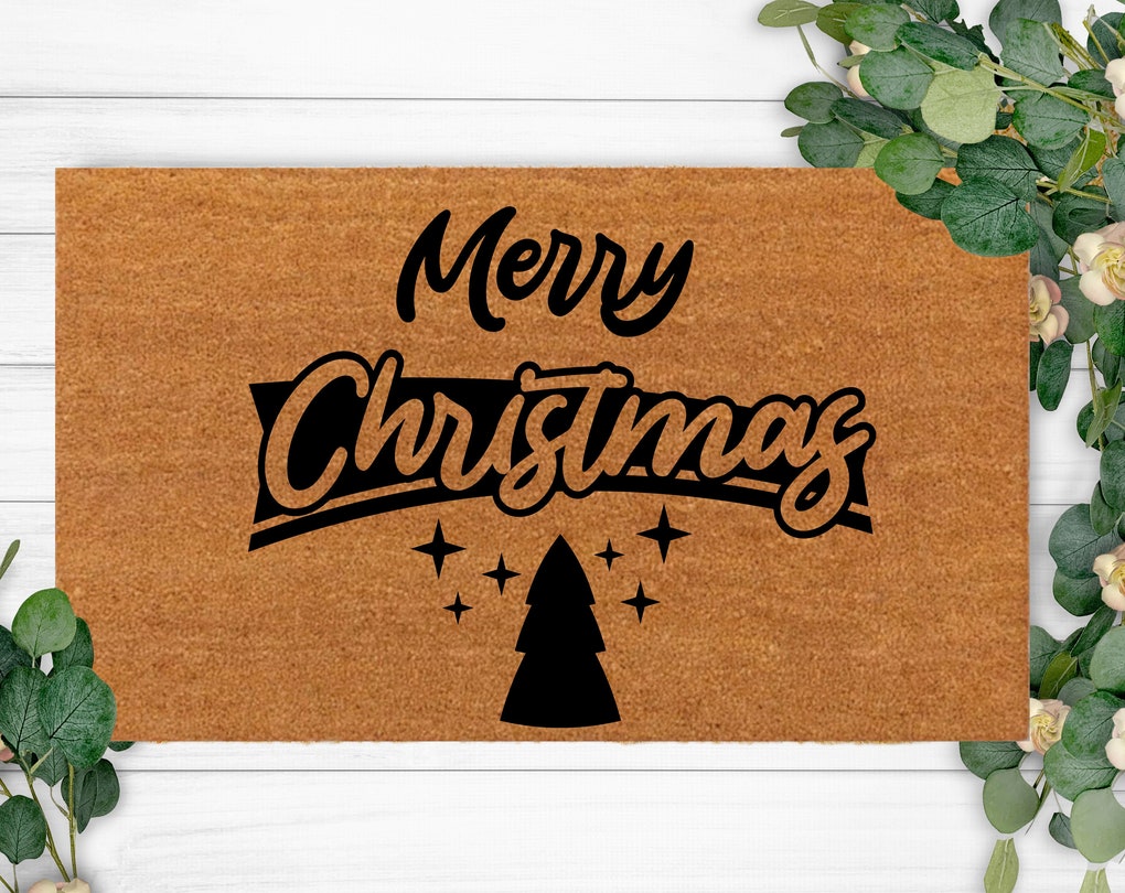 Merry Christmas-Your Custom Design Door Mat-Custom Rug-New home Owner-Welcome Mat-Newlyweds Gift-Coir Mat-Bridal present