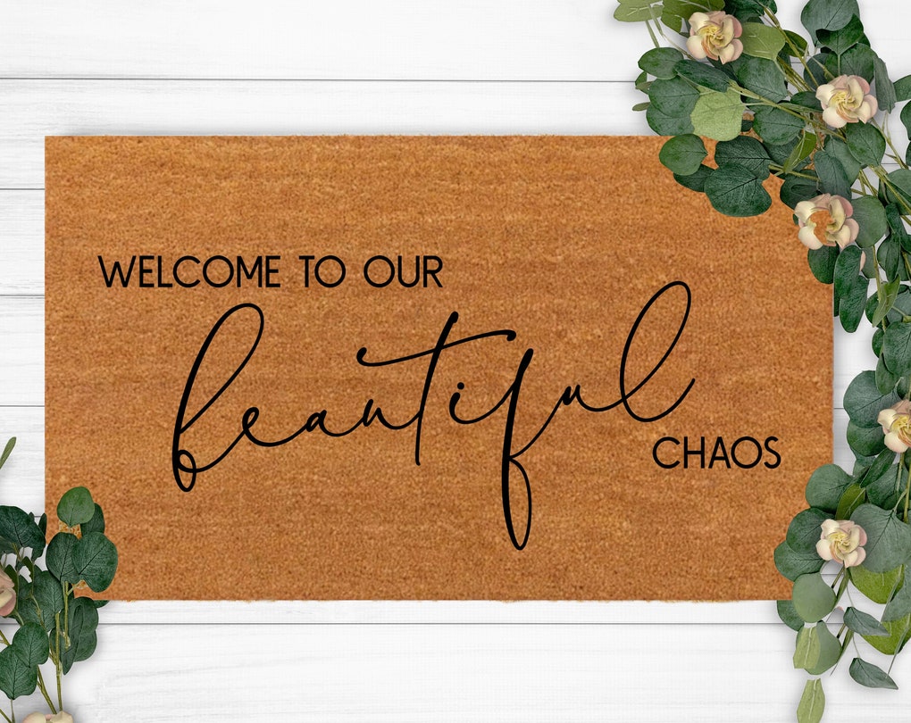 Welcome To Our Grateful Chaos-Family Name Doormat-Housewarming Gift-Custom Doormat-Last Name Doormat-Funny Welcome