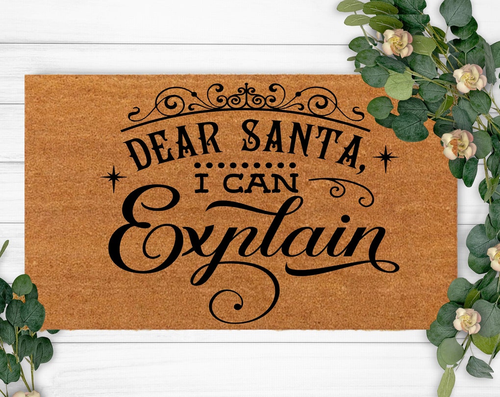 Dear Santa I can Explain-Welcome Doormat-Funny Family Doormat-Last Name Doormat-Housewarming Gift-Christmas