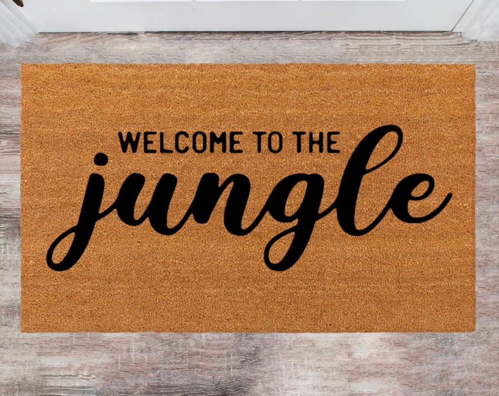 Welcome To The Jungle, Front Door Rug, Last Name Rug, Monogram Rug, Closing Gift, Funny Doormat, Christmas Doormat