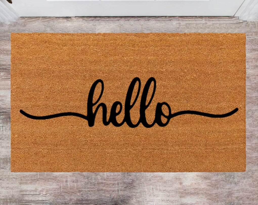 Chillever- Hello Doormats, Front Door Mats, Last Name Rug, Monogram Rug, Closing Gift, Funny Christmas Doormat