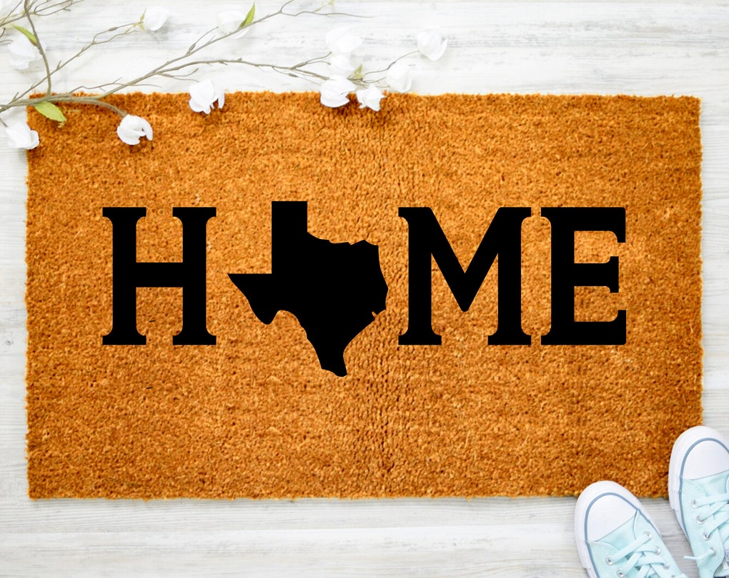 Chillever- LARGE State Map Coir Door Mat,  Home  Porch Decor, Custom Coir Doormat, Anniversary Gift, Porch Decor