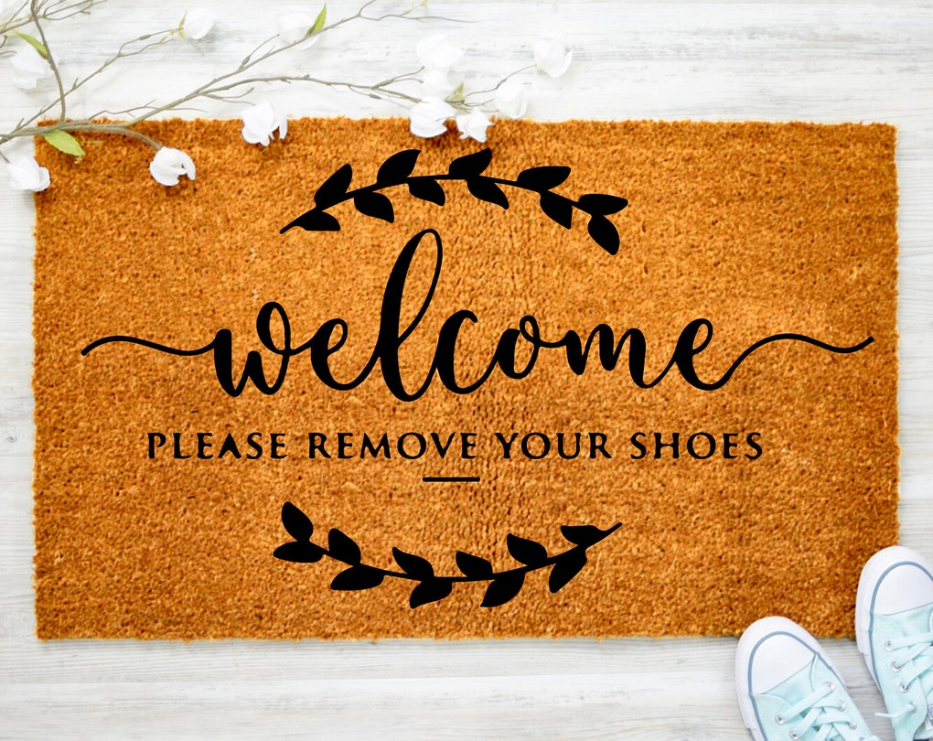 Welcome Please Remove Your Shoes Doormat, No Shoes In My House, Family Doormat Decor, Housewarming Doormat, Coir doormat