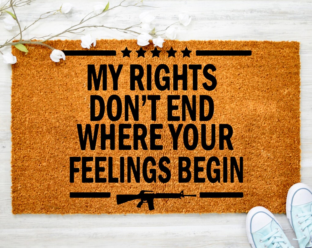My Rights My Gun, Western Doormat, Funny Gun Clip Doormat, Protect, Porch Decor, Housewarming Doormat, Coir doormat