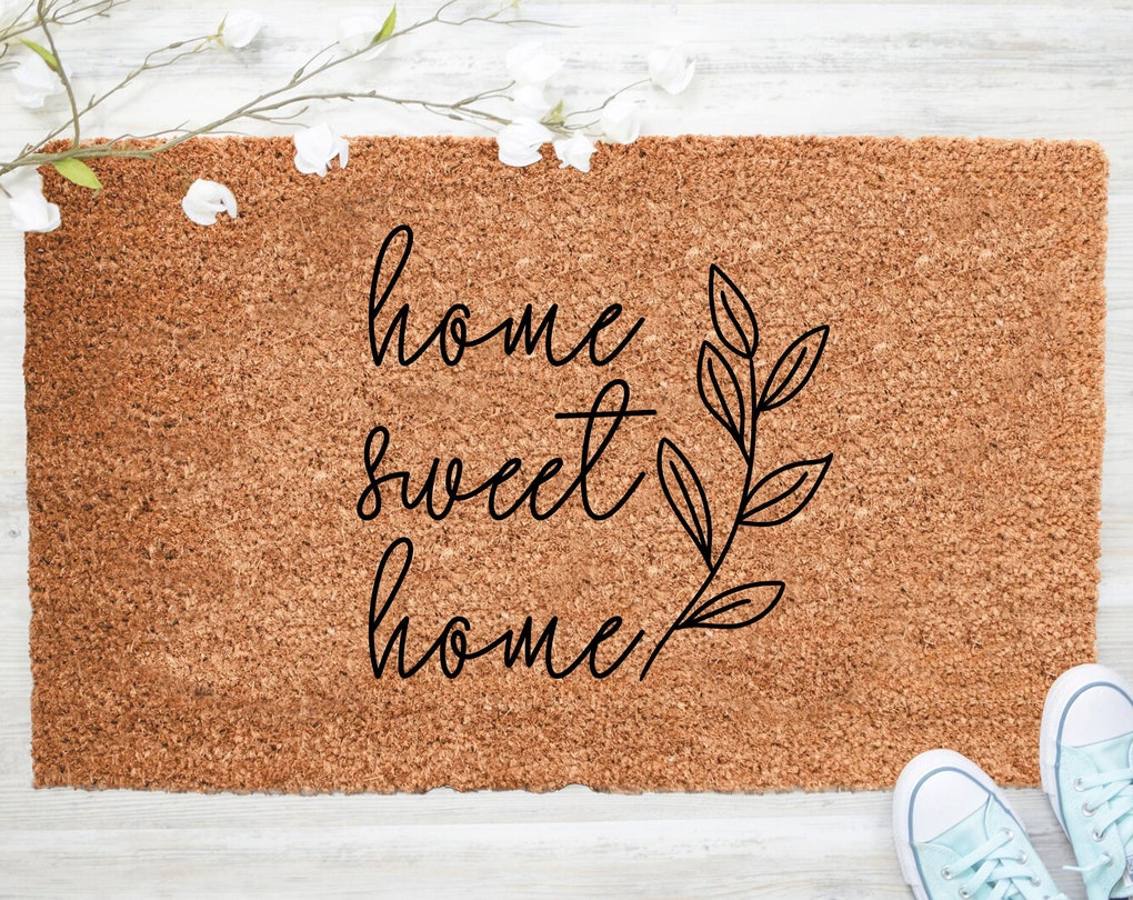 Chillever- Out Doormat- Home Sweet Home Text Doormat, Welcome Doormat, Porch Decor, Fall Porch Decor, Coir Doormat