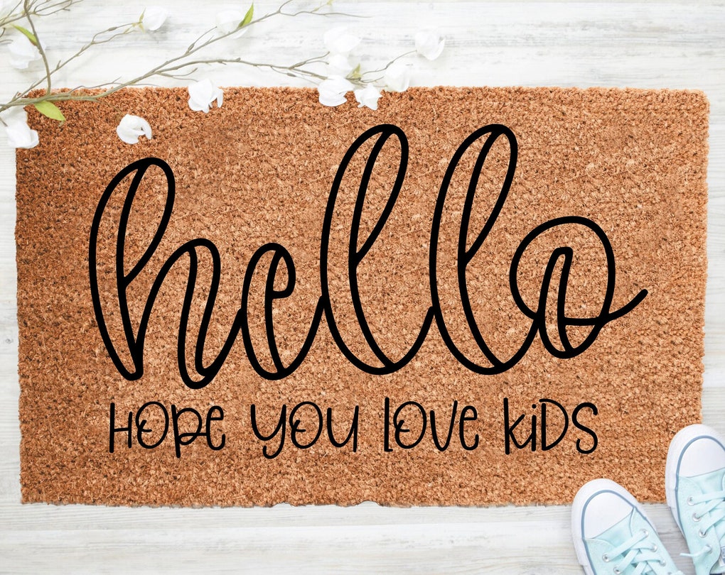 Chillever- Out Doormat- Hello Hope You Love Kids Doormat, Welcome Doormat, Porch Decor, Fall Porch Decor, Coir Doormat