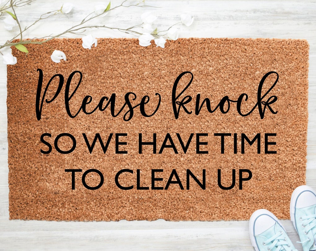 Chillever- Please Knock So We Have Time To Clean Up Doormat, Welcome Doormat, Porch Decor