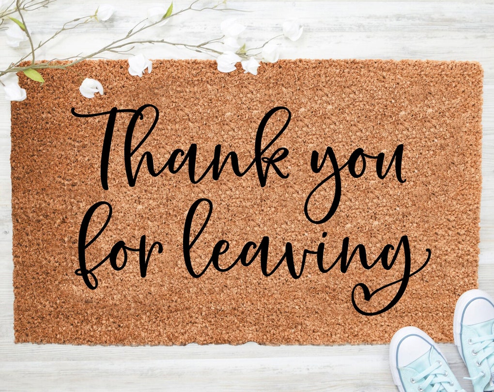 Chillever- Out Doormat- Thank You For Leaving Doormat, Welcome Doormat, Porch Decor, Fall Porch Decor, Coir Doormat
