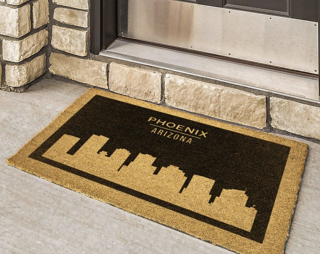 Phoenix, City Skyline Doormat, Indoor and Outdoor Doormat, Coir Doormat, Small to Large Size, Housewarming Gift, Cityscape Theme