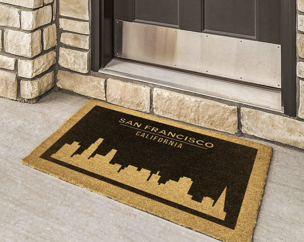 San Francisco, City Skyline Doormat, Indoor and Outdoor Doormat, Coir Doormat, Small to Large Size, Housewarming Gift, Cityscape Theme