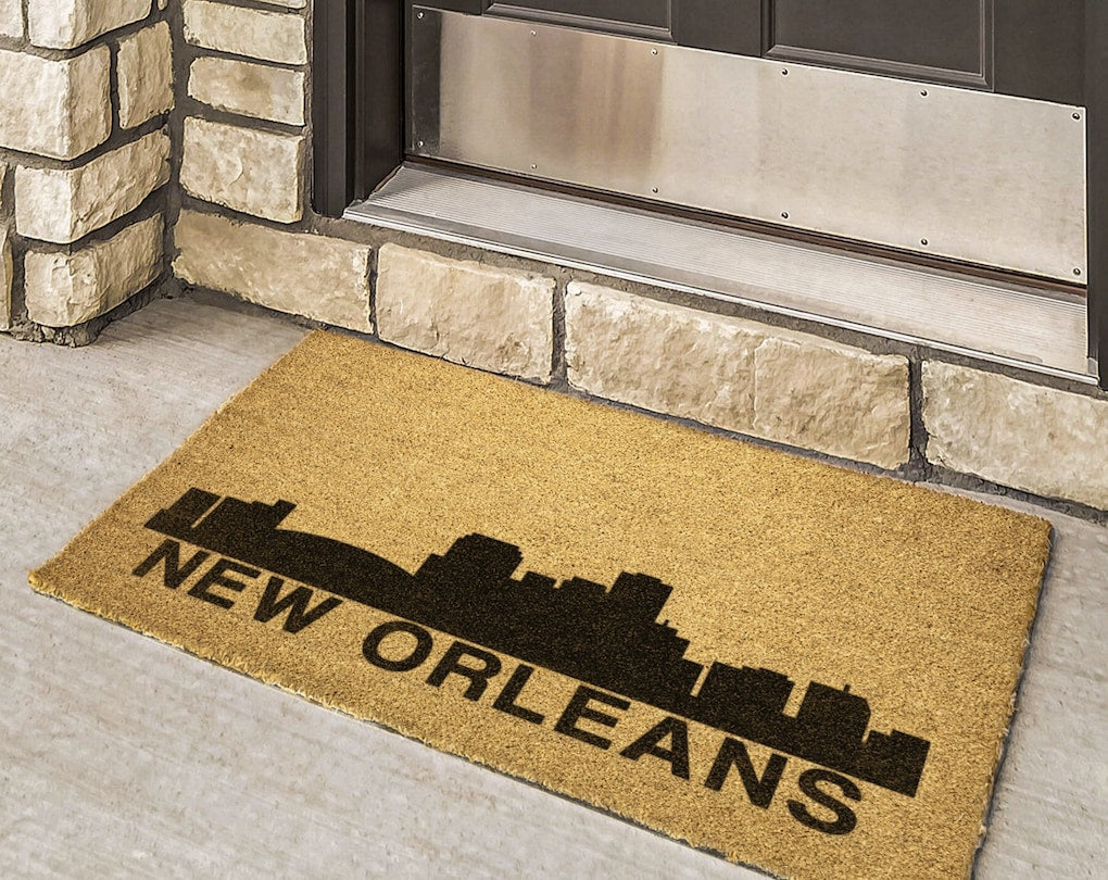 City Skylines Doormat, Outdoor Mat New Orleans Skyline,  Welcome Mat, Coir Doormat, Funny Doormat