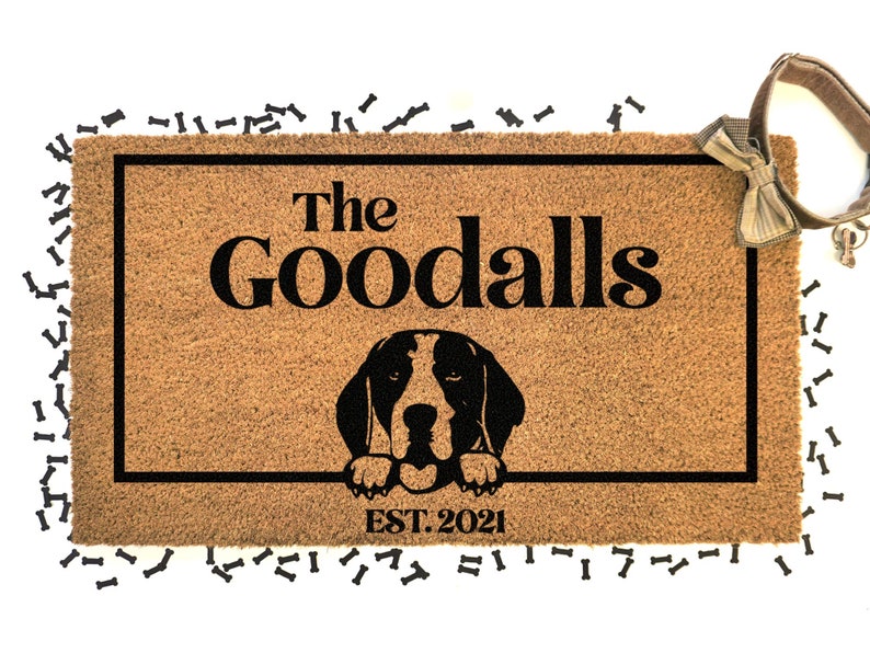Beagle Dog Door Mat, Dog Doormat, Pet Gift, Custom Pet Breed, Personalized Animal Doormat , Couples Gift, New Home Gift
