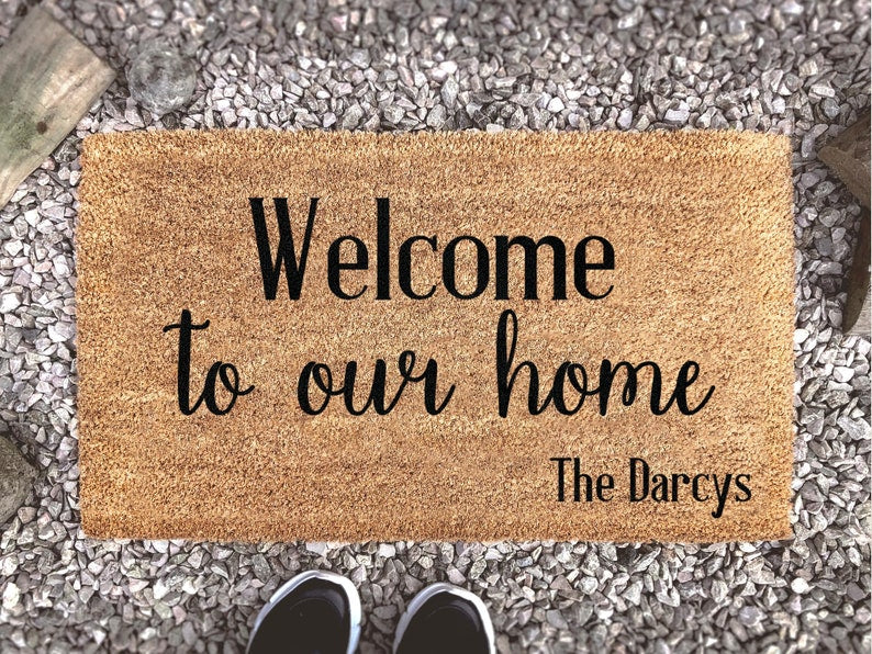 Welcome To Our Home Family Name Doormat,  Custom Rug, Last Name Custom Door Mat, Welcome Mat, Housewarming Gift