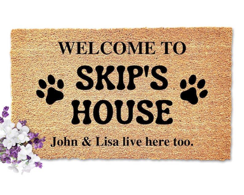 Welcome Mat for Dog-Door Mat for Dogs-Personalized Door Mat-Custom Doormat Dog-Dog Owner Gift-Dog Home Decor-Dog Lover Gift-Dog Welcome Mat