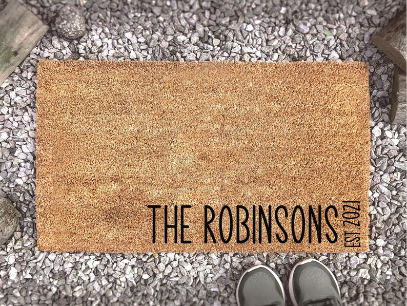 Customized Doormat With Family Name, Family Last Name Personalized Door Mat, Welcome Mat, Housewarming Gift