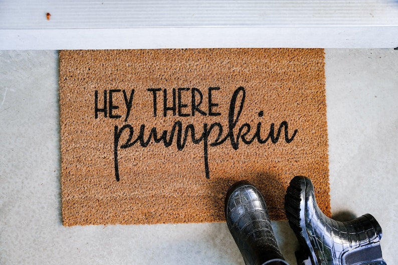 Hey There Pumpkin Welcome Door Mat