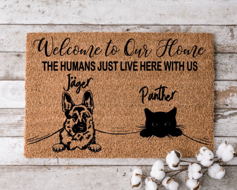 Customizable German Shepherds Welcome Mat, Perfect Gift for Dog Lovers, Personalized Door Mat, New Home Decor