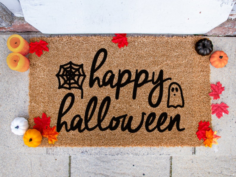 Happy Halloween Doormat, Funny Doormat, Welcome Doormat, Halloween Decor, Porch Decor, Fall Decor, Halloween Decorations