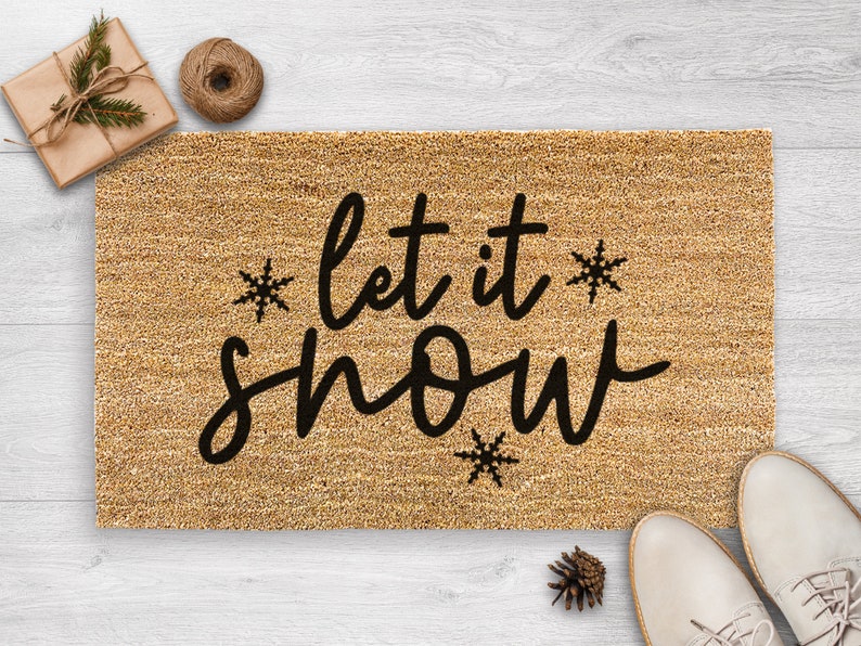 Let It Snow Doormat, Christmas Door Mat, Holiday Season, Housewarming Gift, Christmas Decor, Christmas Welcome Mat, Snow