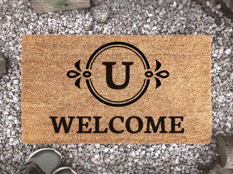 Doormat Personalized, Monogram Welcome Mat, Monogram Doormat, Coir Door Mat, Custom Wedding, Closing, Housewarming Gift