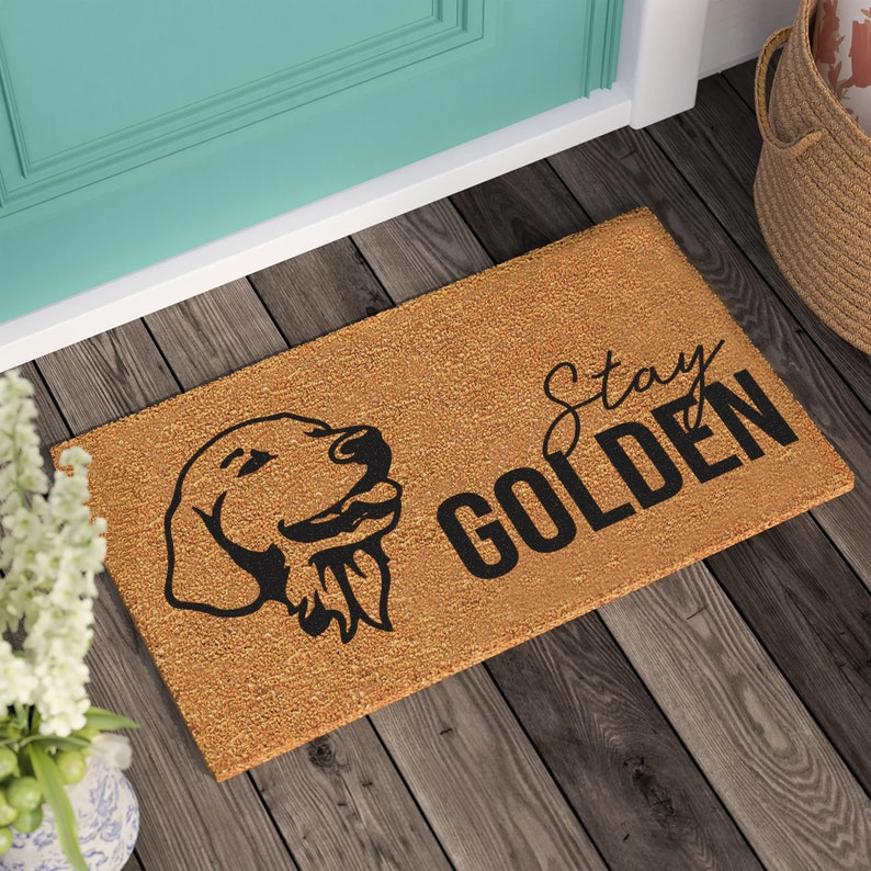 Stay Golden Doormat, Personalized Gift, Welcome Door Mat, New Home Gift, Personalized Custom Doormat, Wedding Gift