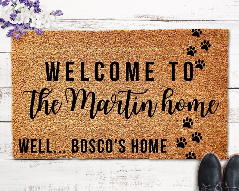 Custom Dog Paws Doormat, Personalized Dog Doormat, Funny Doormat, Welcome Mat, Gifts for Dog Lover, Housewarming Gift