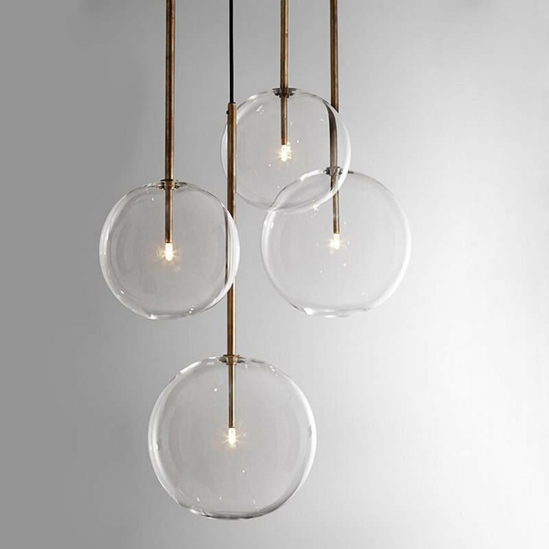 Alessio - Clear Globe Glass Pendant Lights