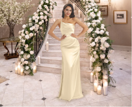 satin champagne dresses