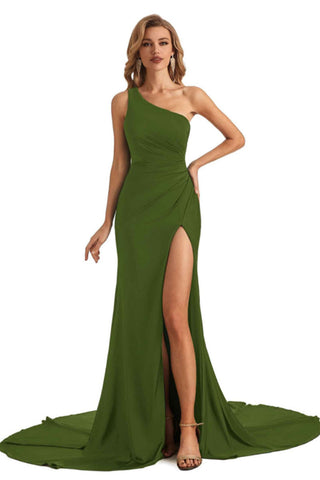 Mermaid one-shoulder bridesmaid dress