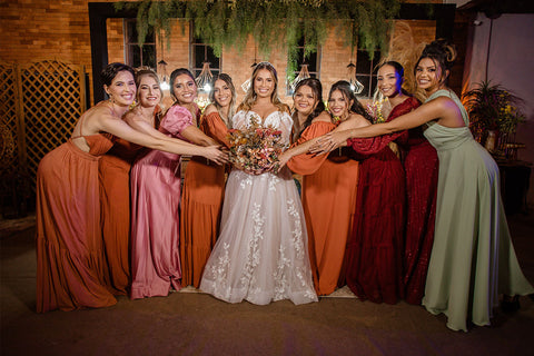 Bridesmaid dresses in multiple colours