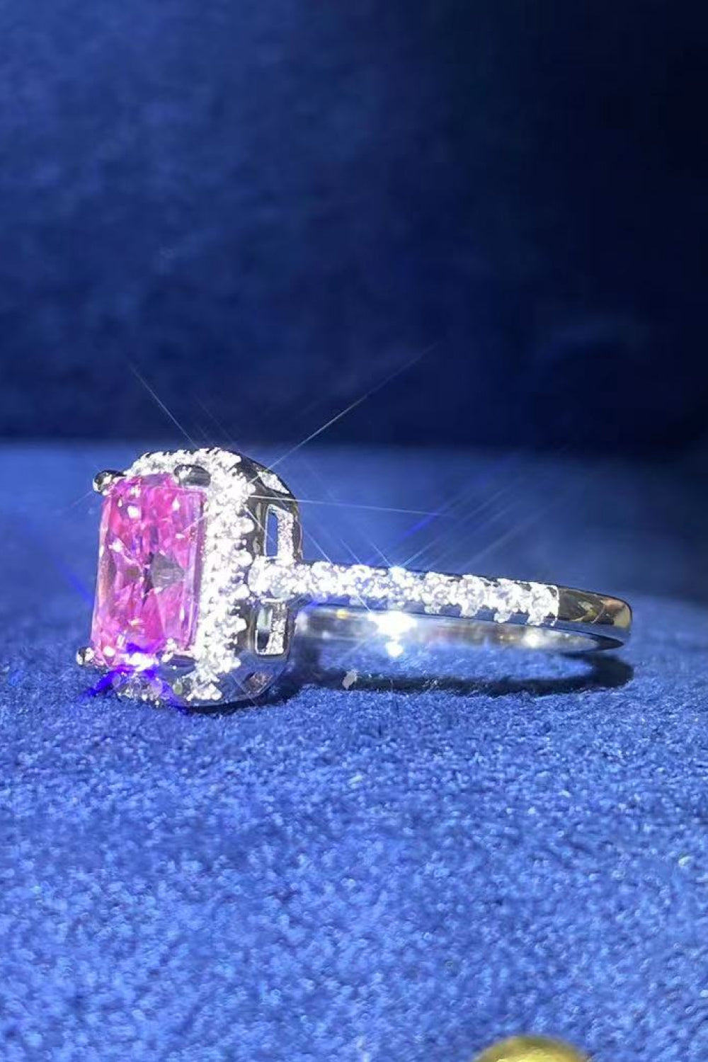 2 TCW Pink Emerald Moissanite Ring