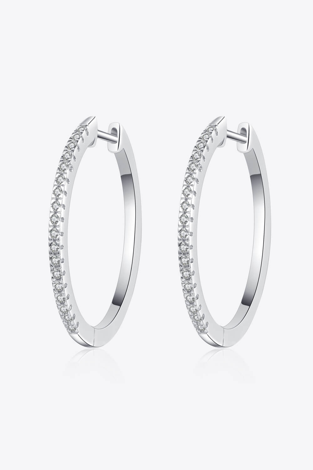 Skinny Classic Moissanite Hoop Earrings